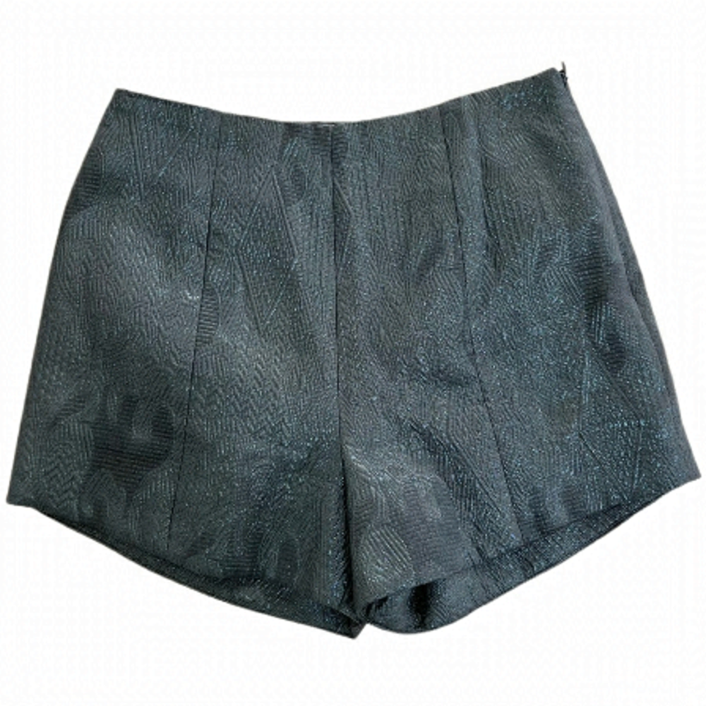 Darling Black Metallic Jacquard Shorts - Size XS